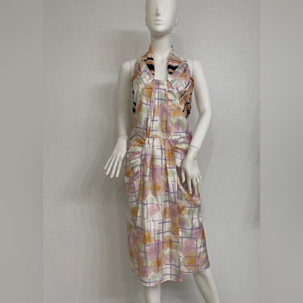 Nina Ricci 100% silk halter neck sarong skirt dress, size 40(S)